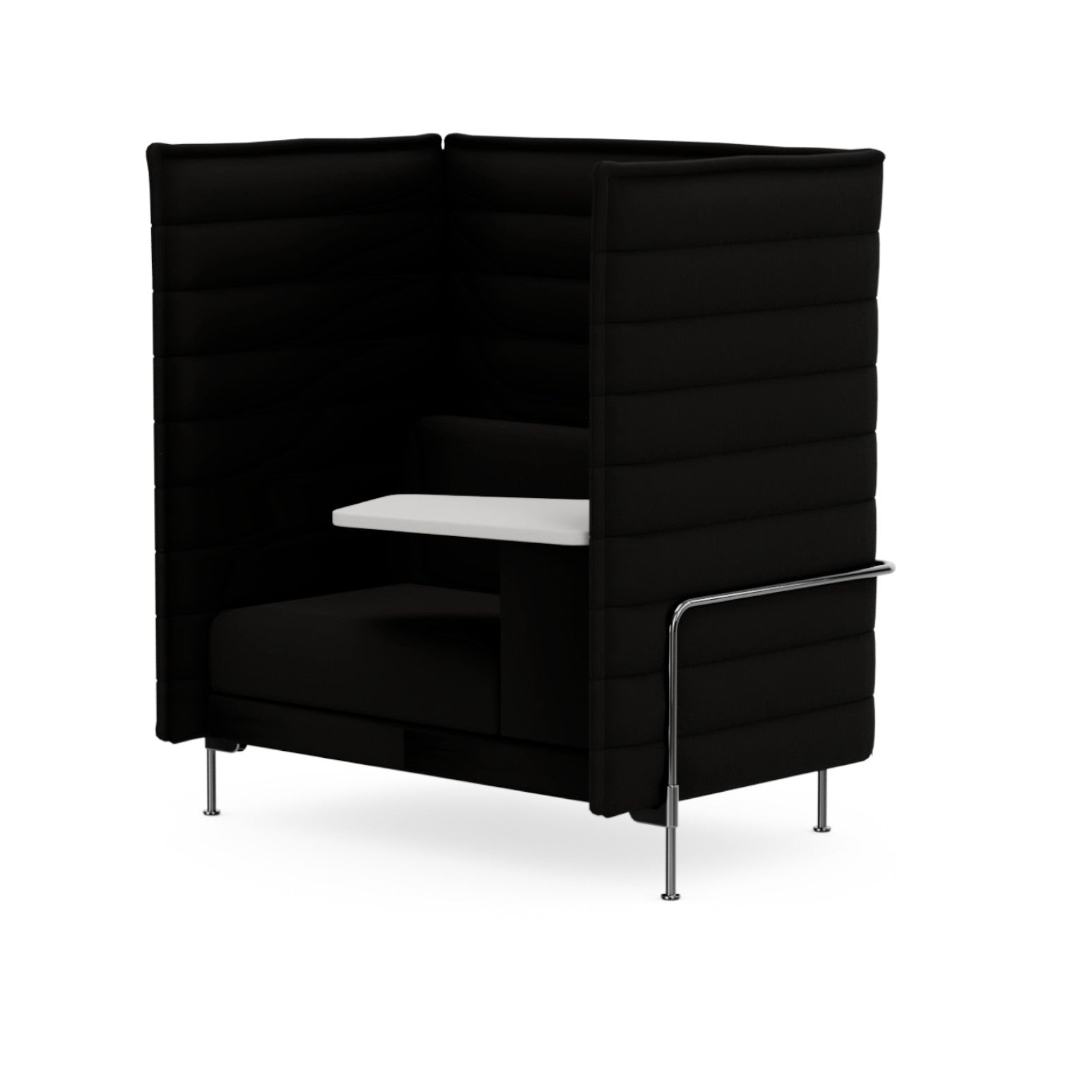 Alcove Work Highback, Volo, Black, Melamine Soft Light
