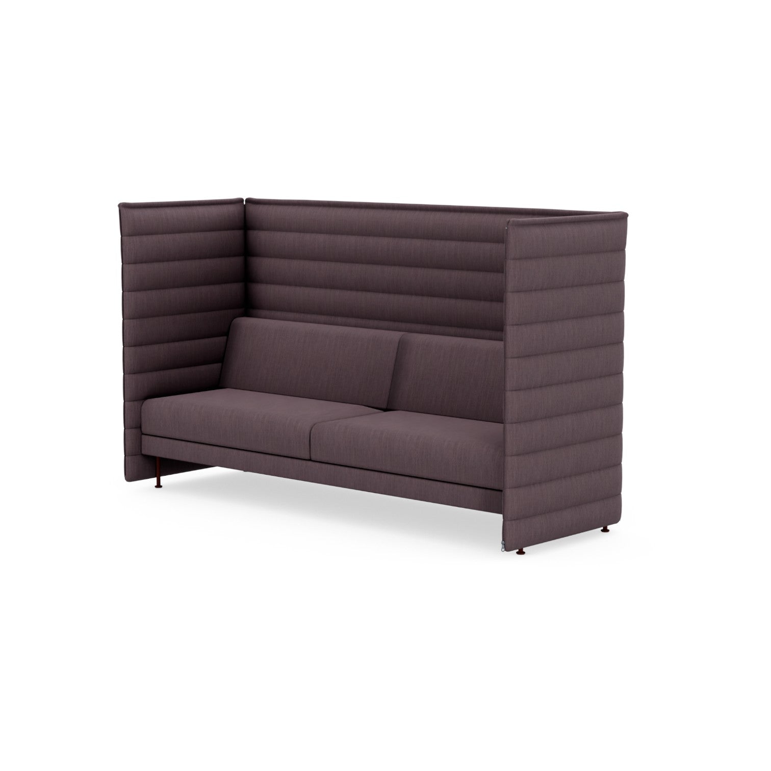 Alcove Plus Sofa 3-Seater + 2x Screen, Tress, Aubergine/Melange