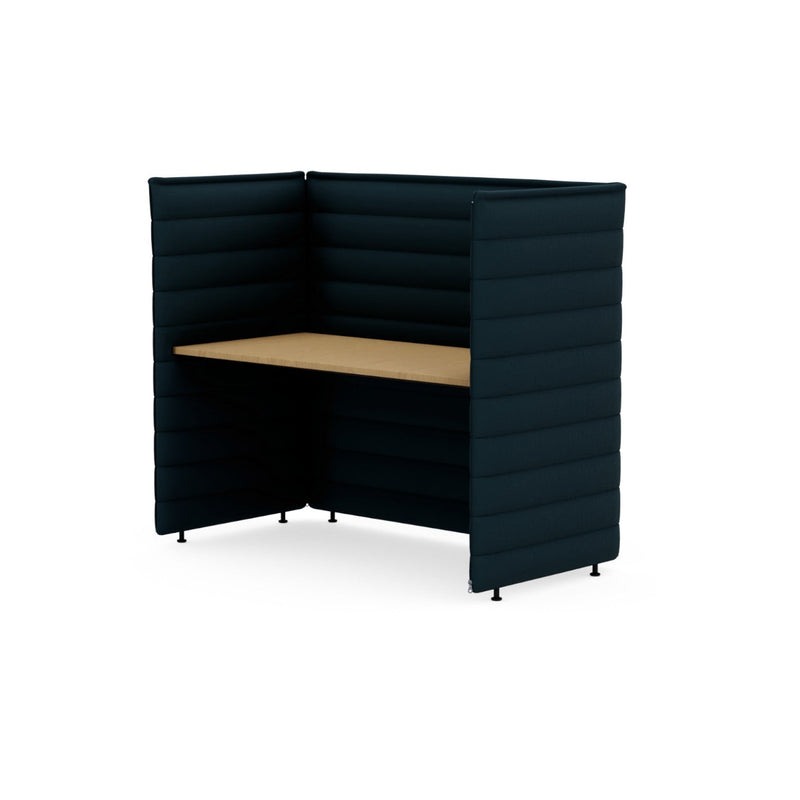 Alcove Plus Desk L + 2x Paravent, Volo, Teal blue