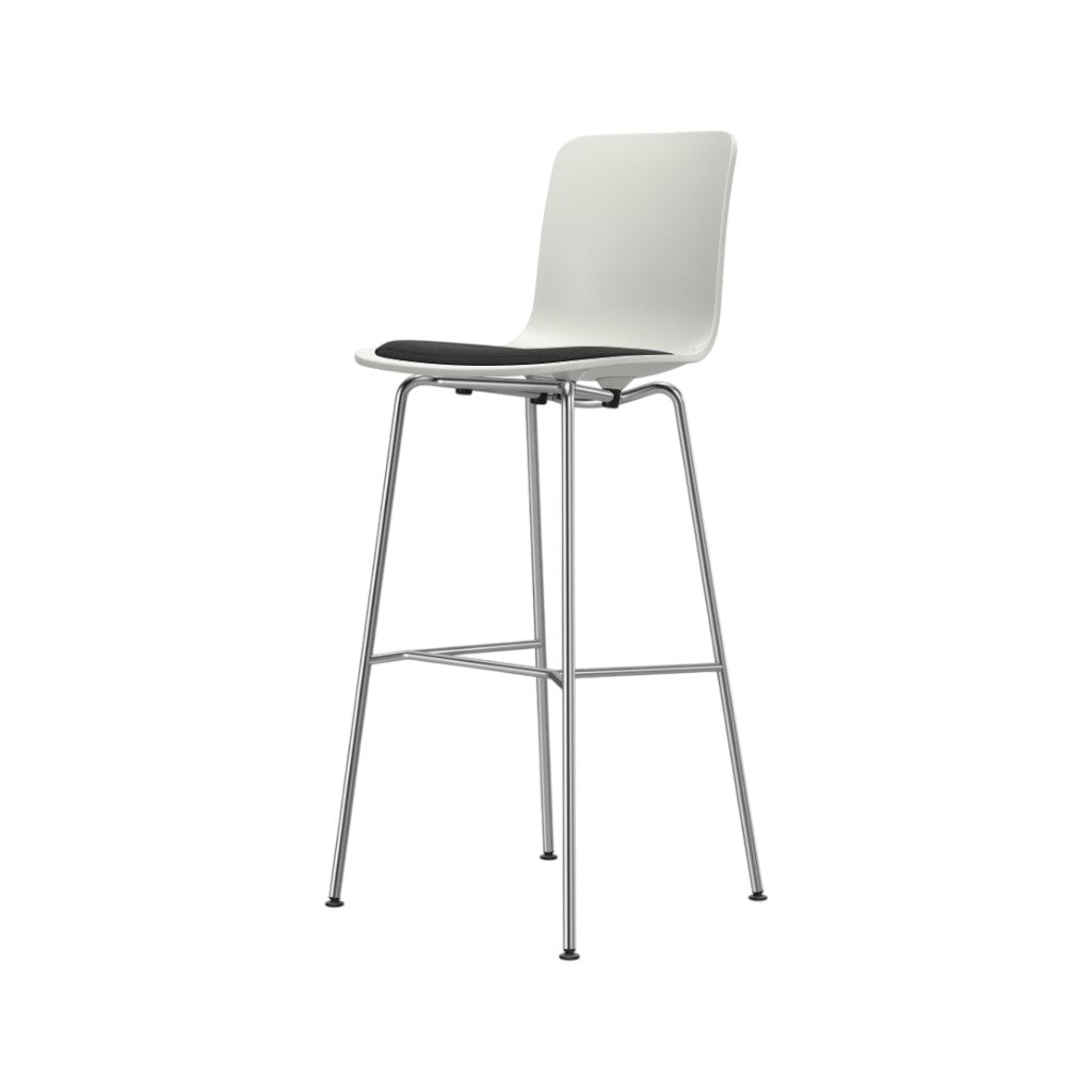 HAL Stool High,Weiss, mit Sitzpolster, Hopsak, Dunkelgrau/Nero
