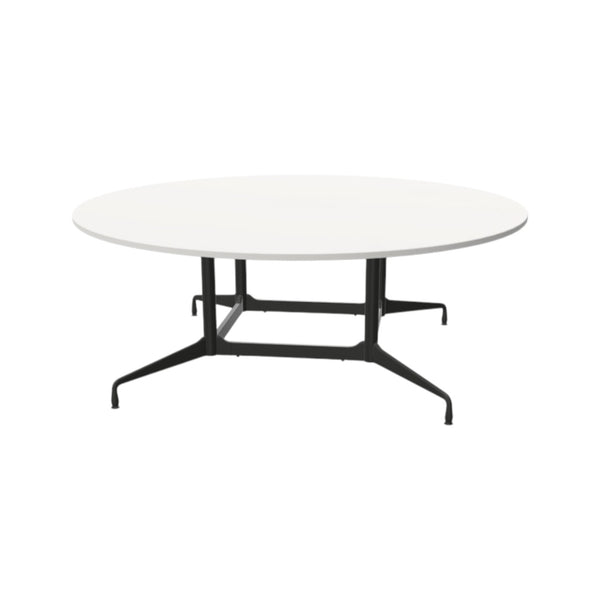 Eames Segmented Table ø200cm, Feet Deep Black, Melamin White